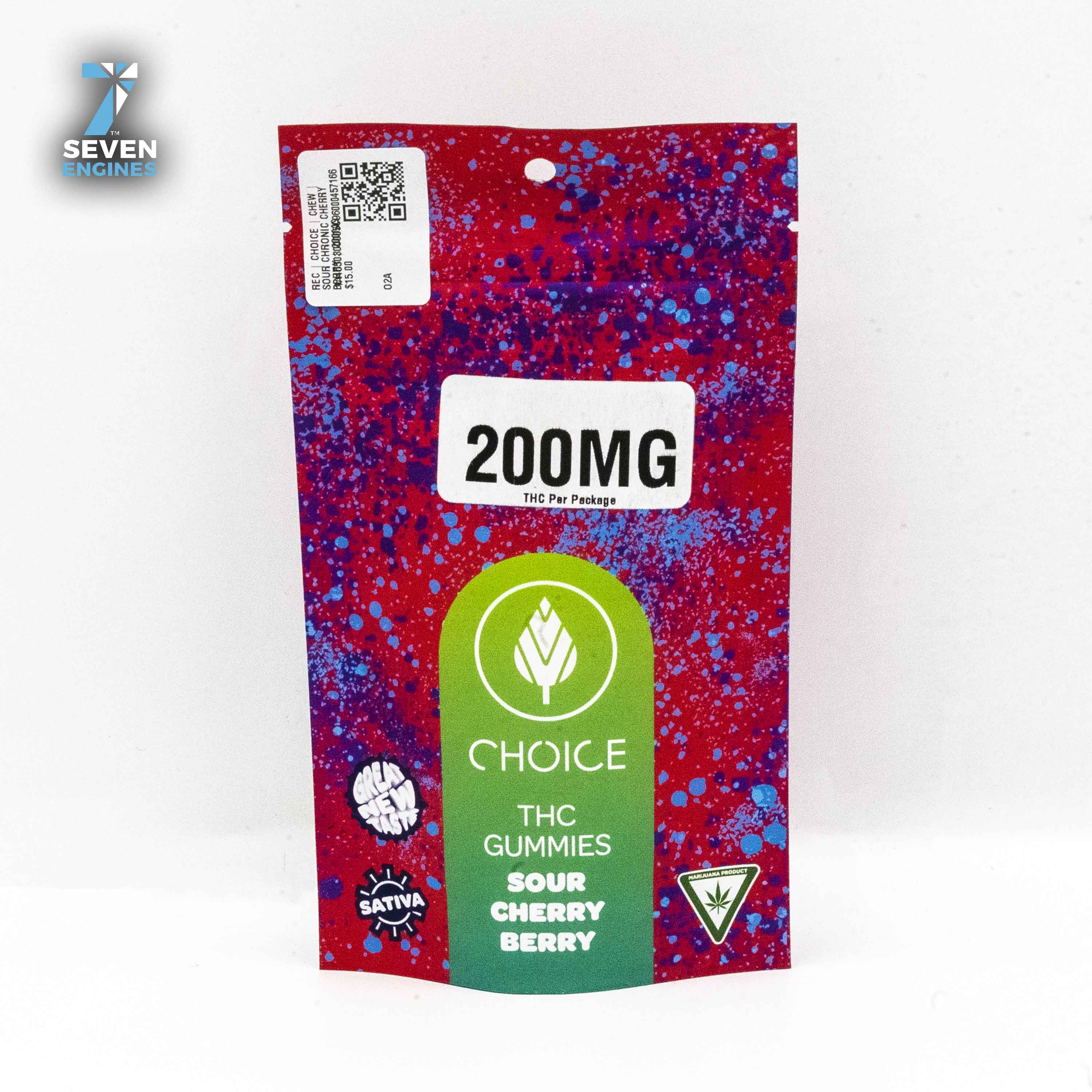 Sour Chronic Cherry Berry Chews 200mg