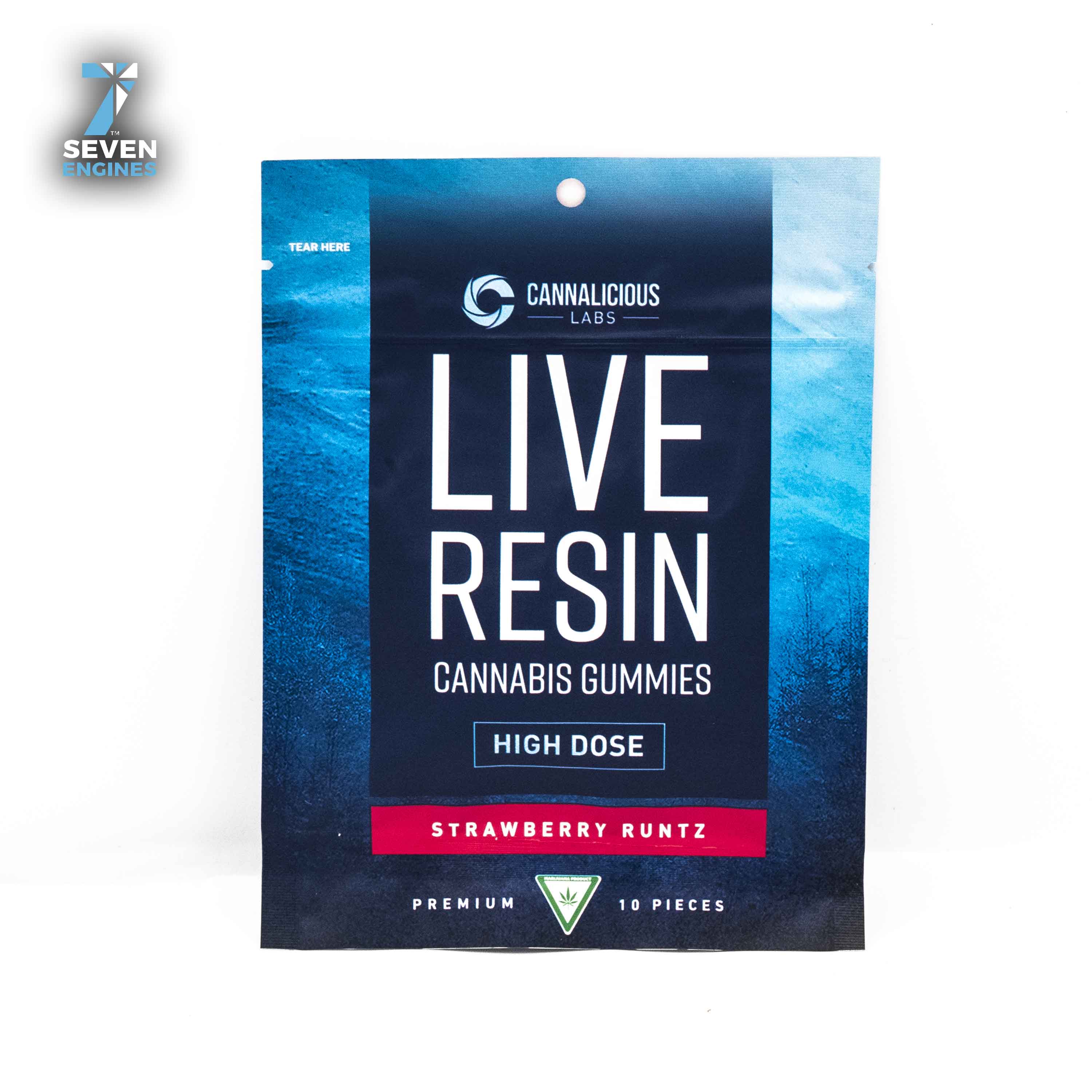 CANNALICIOUS STRAWBERRY RUNTZ LIVE RESIN GUMMY 200MG