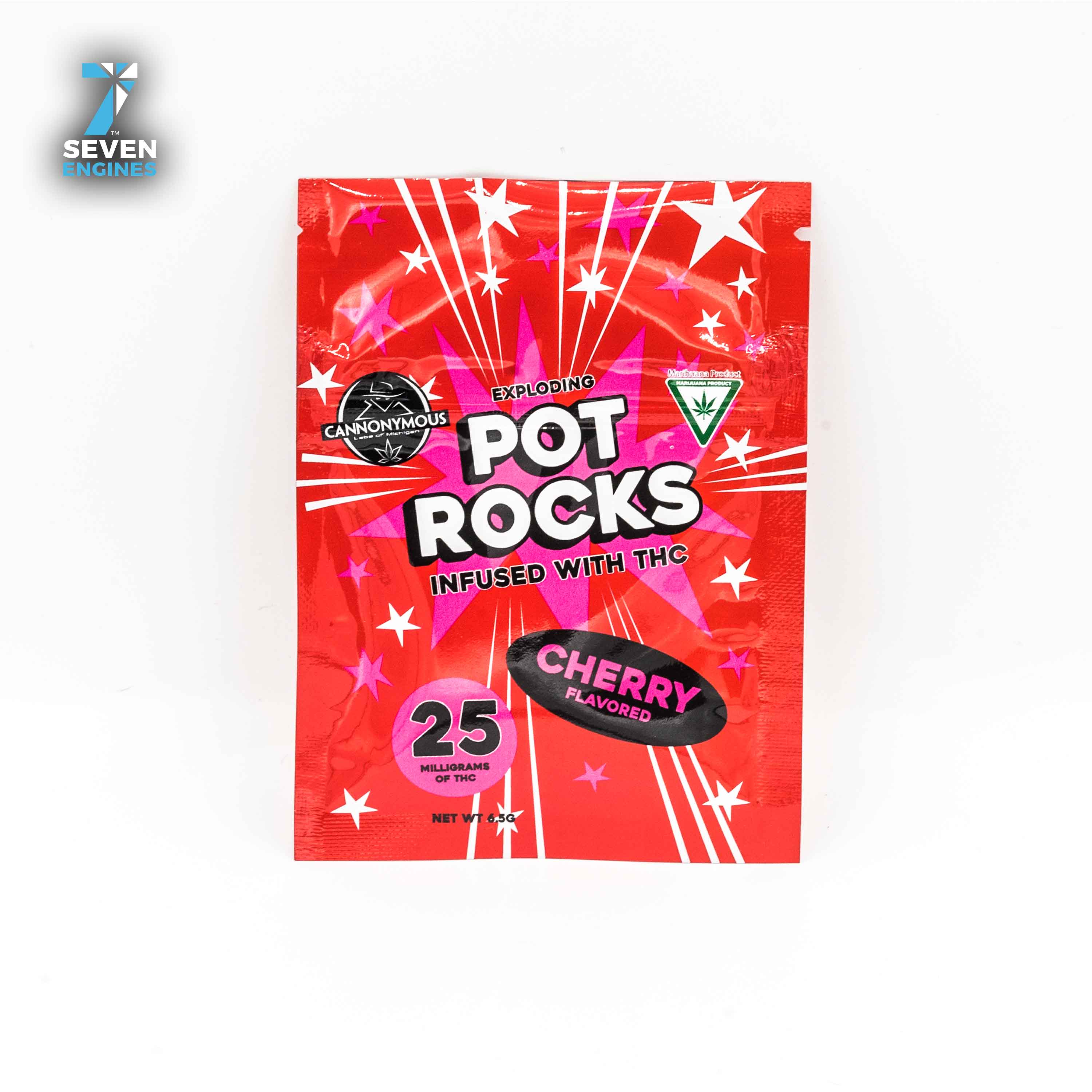 CHERRY THC POT ROCKS 25MG